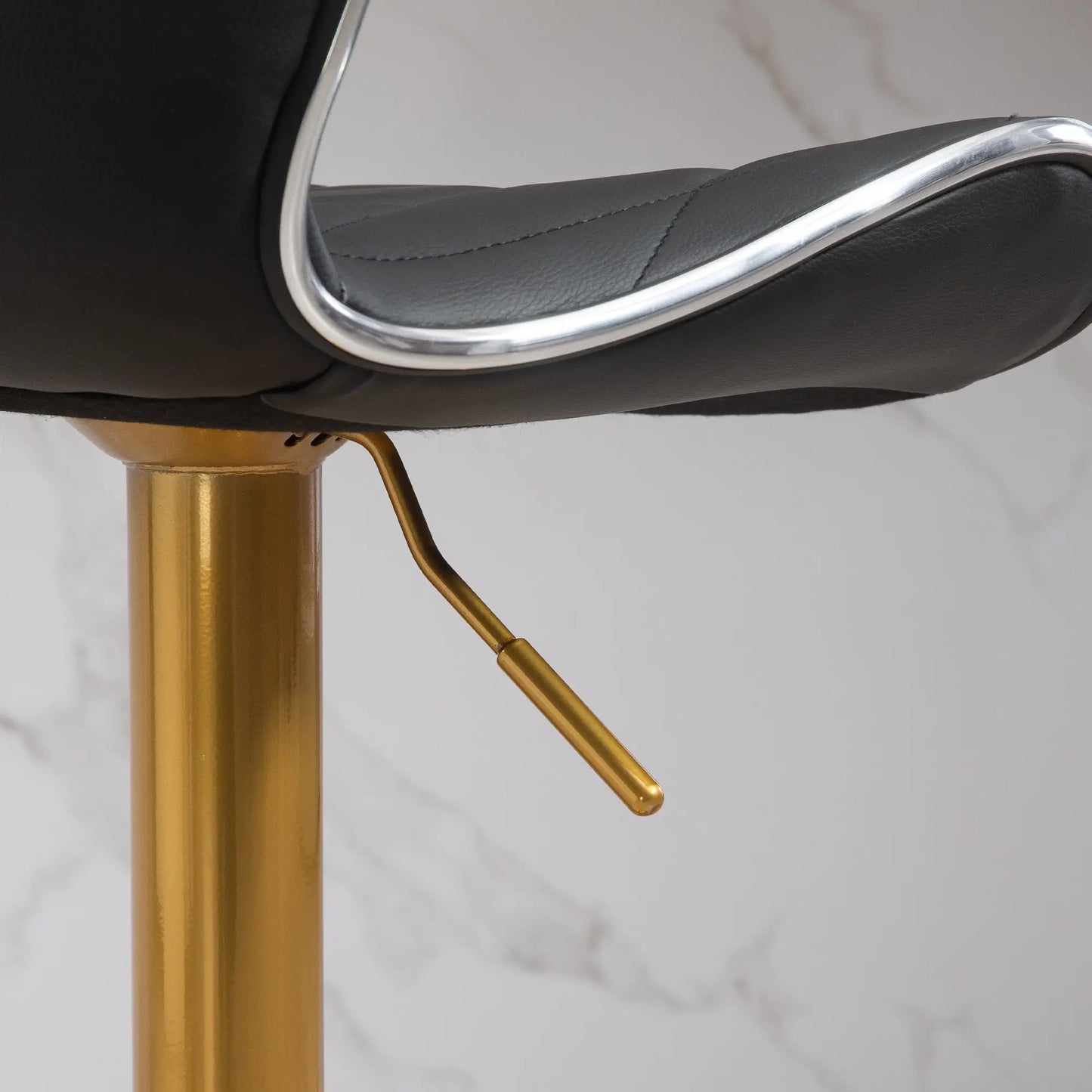 Counter Height Bar Stools Set of 2, Adjustable Height Bar Chairs with Swivel Seat, PU Leather Upholstery Bar Stools at Gallery Canada