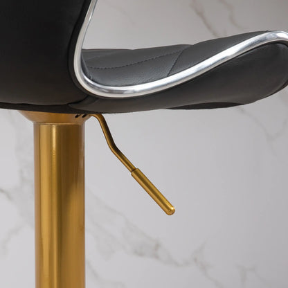 Counter Height Bar Stools Set of 2, Adjustable Height Bar Chairs with Swivel Seat, PU Leather Upholstery Bar Stools at Gallery Canada