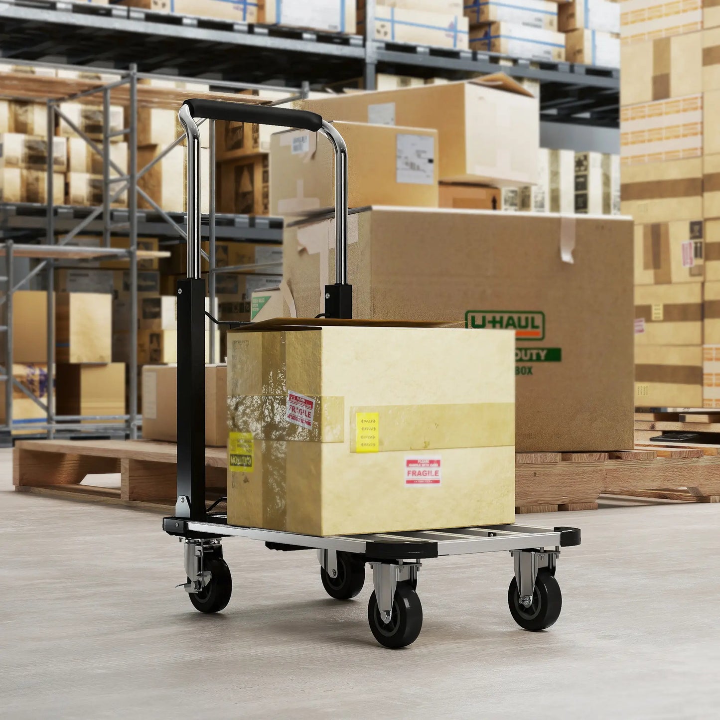 330 lbs Heavy Duty Hand Truck, Folding Trolley, Dolly, Silver and Black Folding Hand Trucks at Gallery Canada