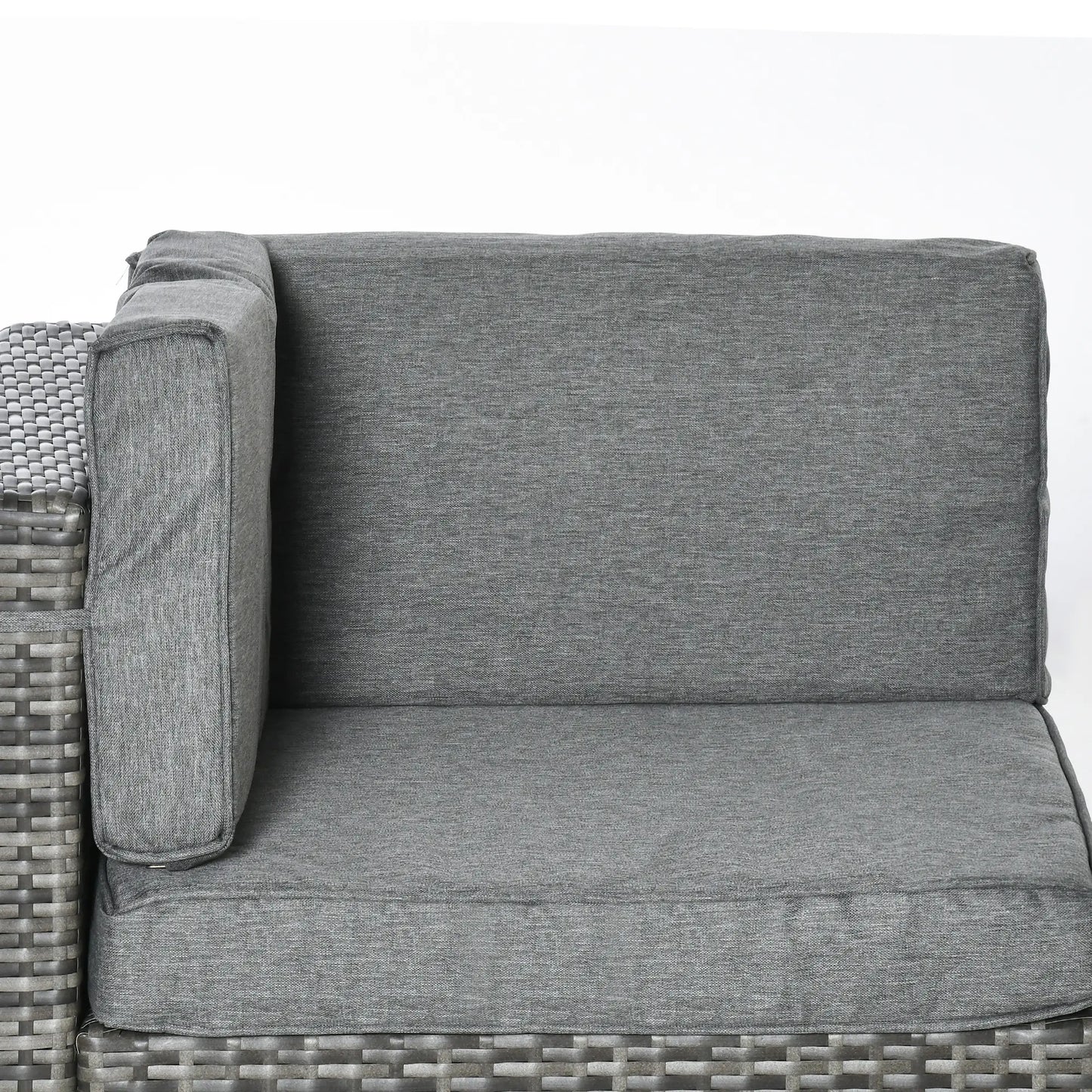 7pc Garden Wicker Sectional Set w/ Tea Table Patio Rattan Lounge Sofa Outdoor Deck Furniture Light Grey Patio Furniture Sets at Gallery Canada