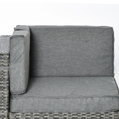 7pc Garden Wicker Sectional Set w/ Tea Table Patio Rattan Lounge Sofa Outdoor Deck Furniture Light Grey Patio Furniture Sets at Gallery Canada