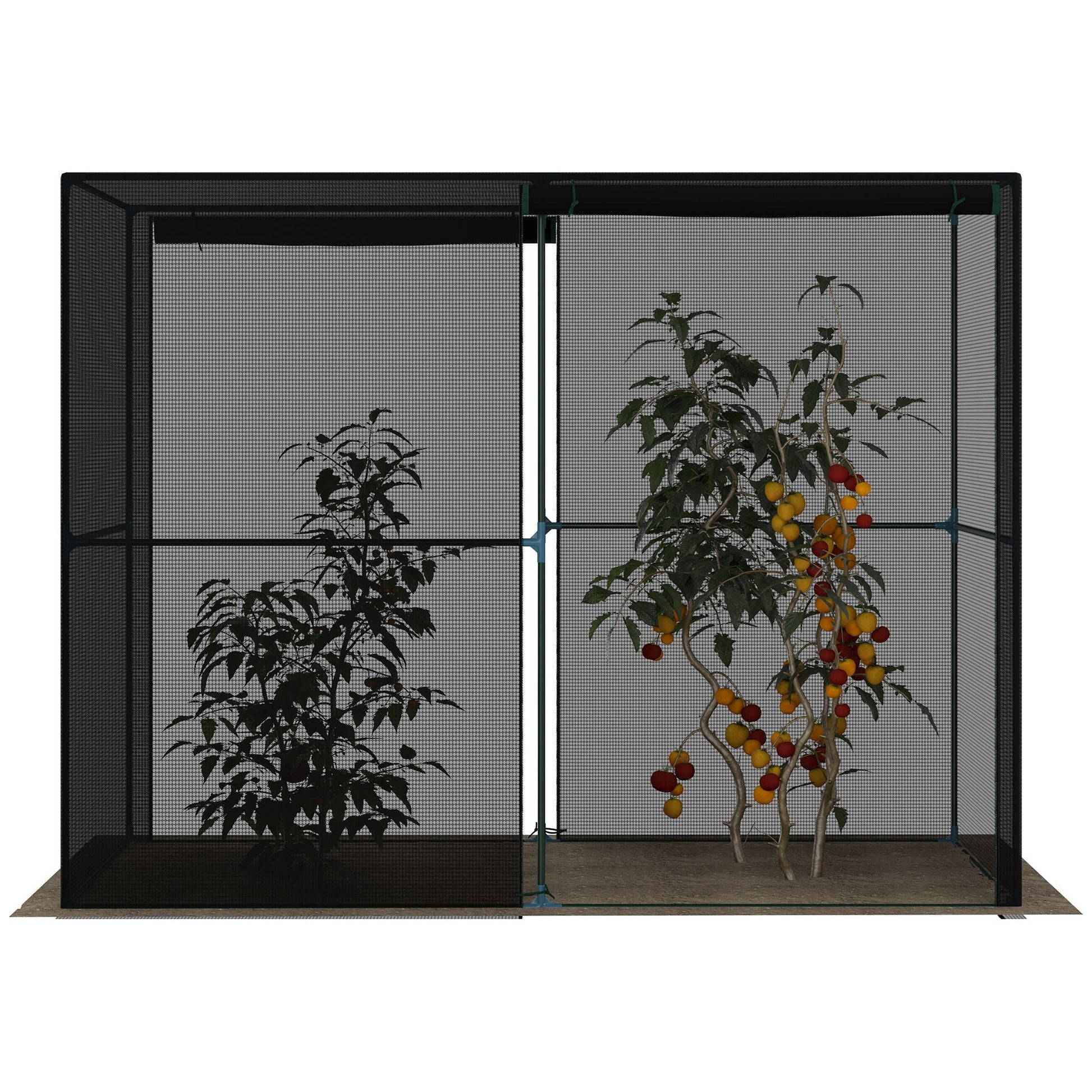 94.5''x47.25''x 72.75'' Heavy Duty Outdoor Greenhouse W/ Frame Garden Planting Warm House With Roll-Up Zipper Doors for Seedlings, Herbs, or Flowers , Black - Gallery Canada