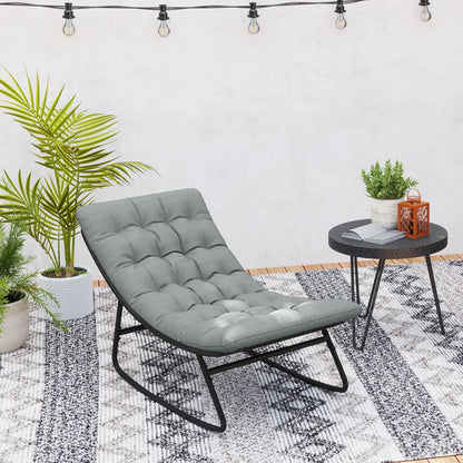 Outdoor Rocking Chair with Cushion, Steel Frame, Grey Outdoor Rocking Chairs at Gallery Canada