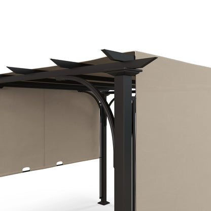 10x10 Outdoor Pergola Patio Canopy, Steel Frame, Beige Pergolas at Gallery Canada