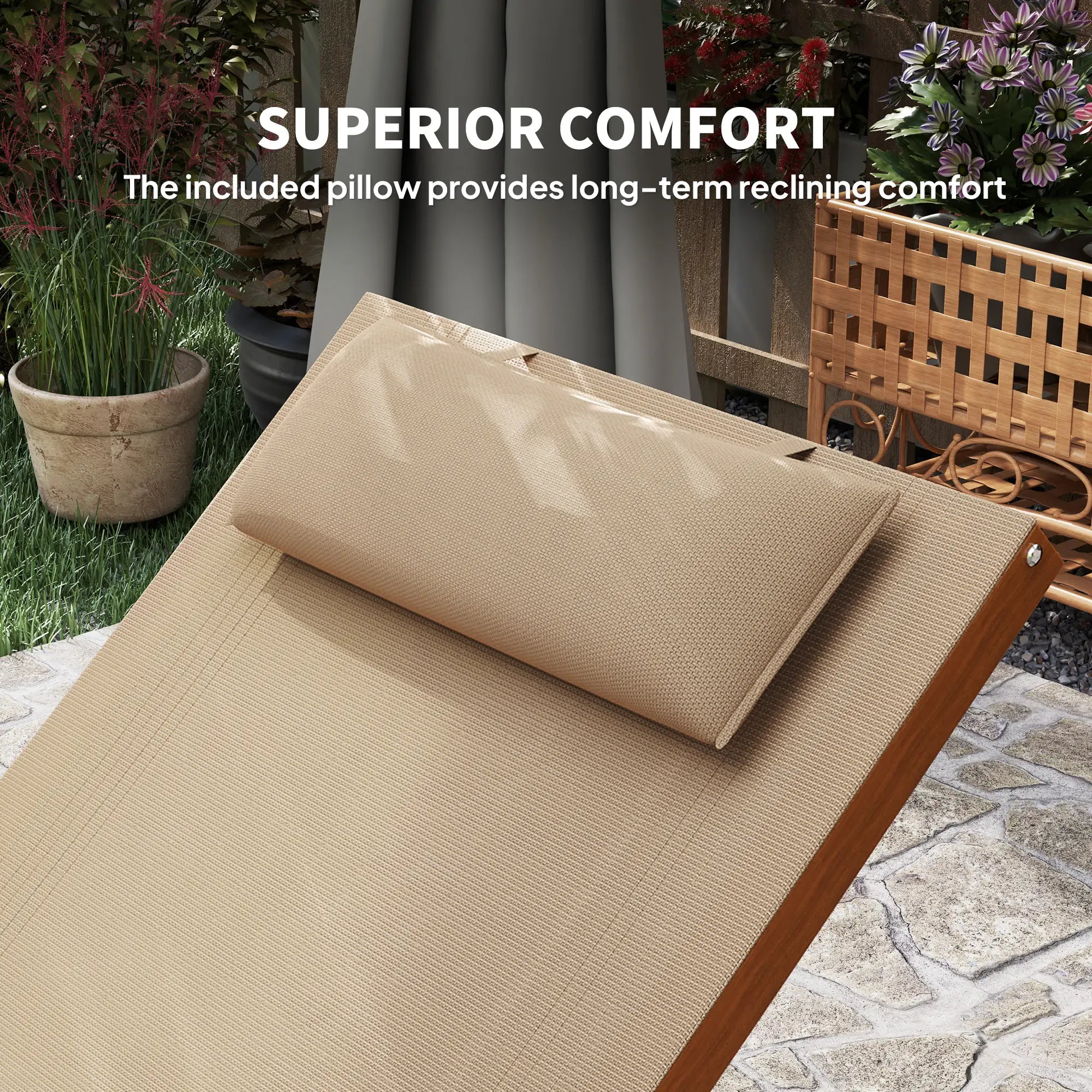 Wood Chaise Lounge Chair, Recliner, Outdoor Patio, Teak, Light Khaki Lounger Chairs at Gallery Canada