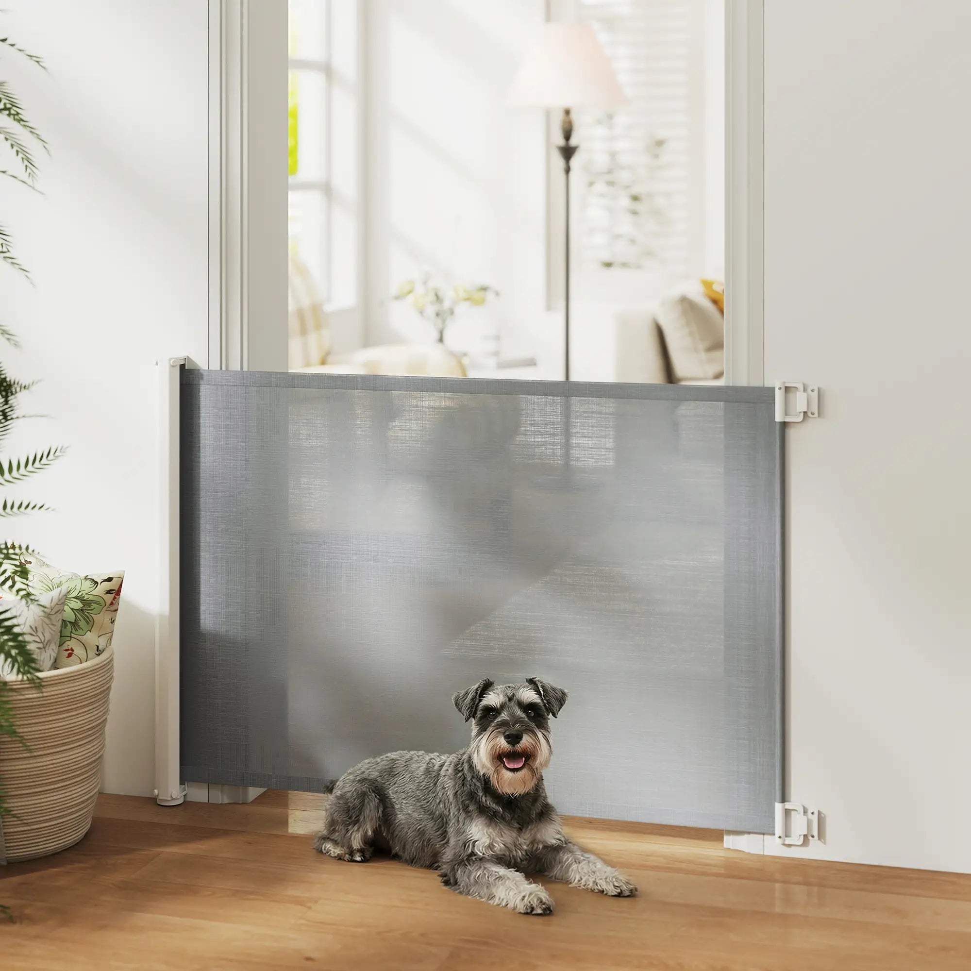 Retractable Pet Safety Gate, Flexible for Stairways Doorways, Grey Houses, Kennels & Pens at Gallery Canada