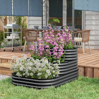 5.2'x3.6'x2.7' Outdoor Raised Garden Bed, 3-Tier Galvanized Planter Box, Grey Raised Garden Beds at Gallery Canada