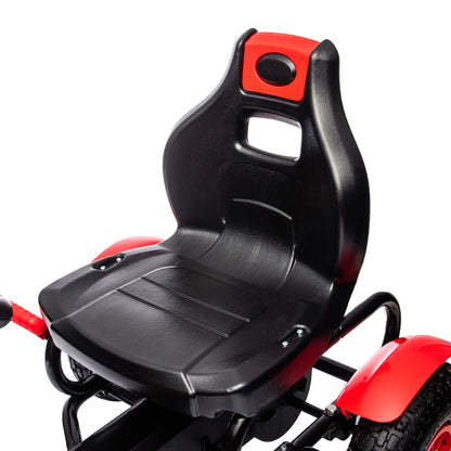 Kids Pedal Go Kart, Adjustable Bucket, Handbrake, 4 Rubber Wheels, Red Pedal Go Karts for Kids at Gallery Canada