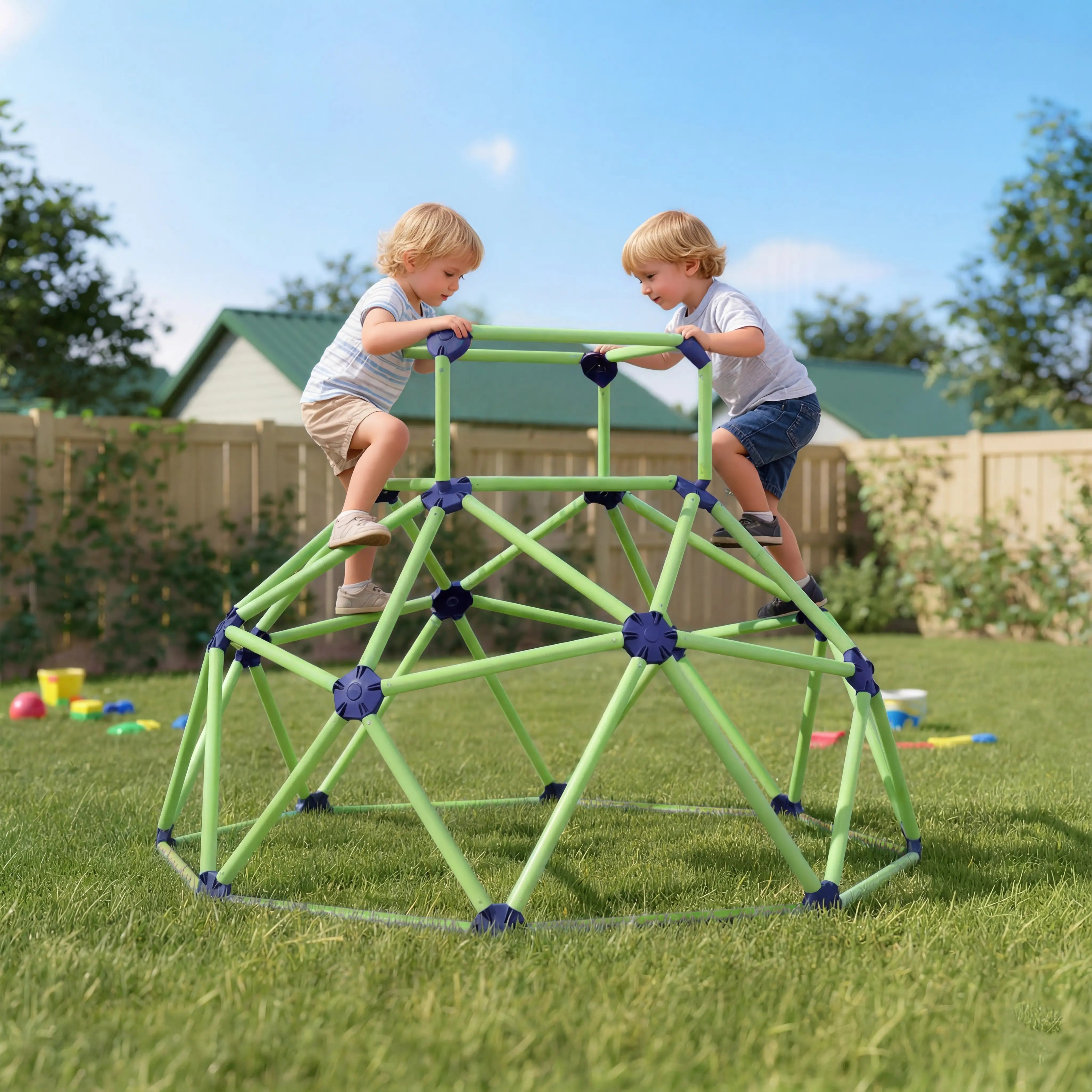 6FT Green Geometric Dome Climber, Indoor Outdoor Jungle Gym, Green Gym Sets & Swings at Gallery Canada
