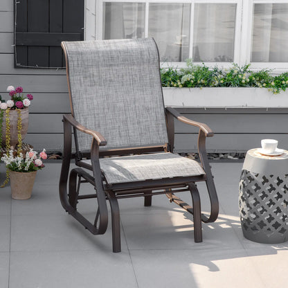 Outdoor Glider Chair, Steel Frame, Mesh Fabric, Garden, Grey Outdoor Gliders at Gallery Canada