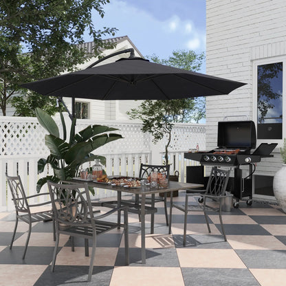 7-Piece Outdoor Dining Set, 6 Stackable Chairs, Wood Grain Top, Brown Outdoor Dining Sets at Gallery Canada