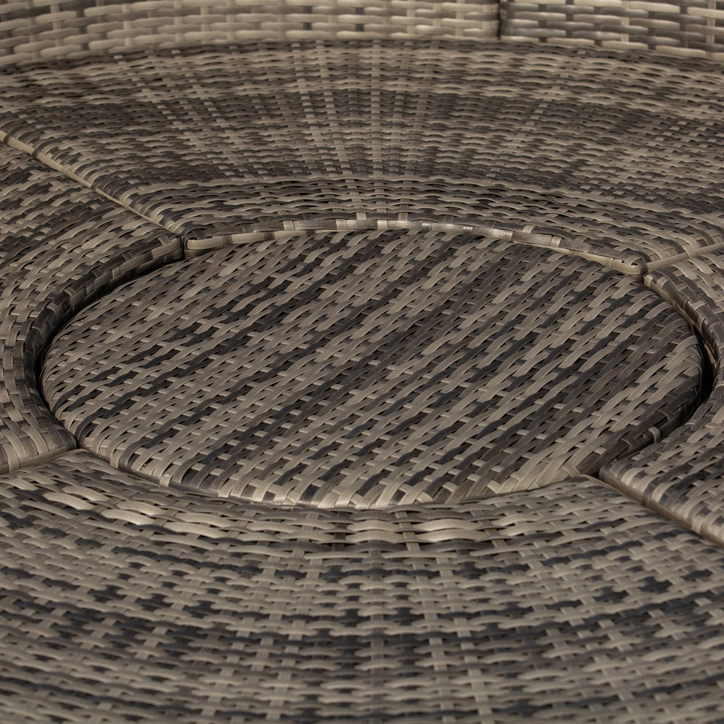 Outdoor Daybed with Canopy, PE Rattan Round Sofa, Patio Set with Cushions, Grey Daybeds at Gallery Canada