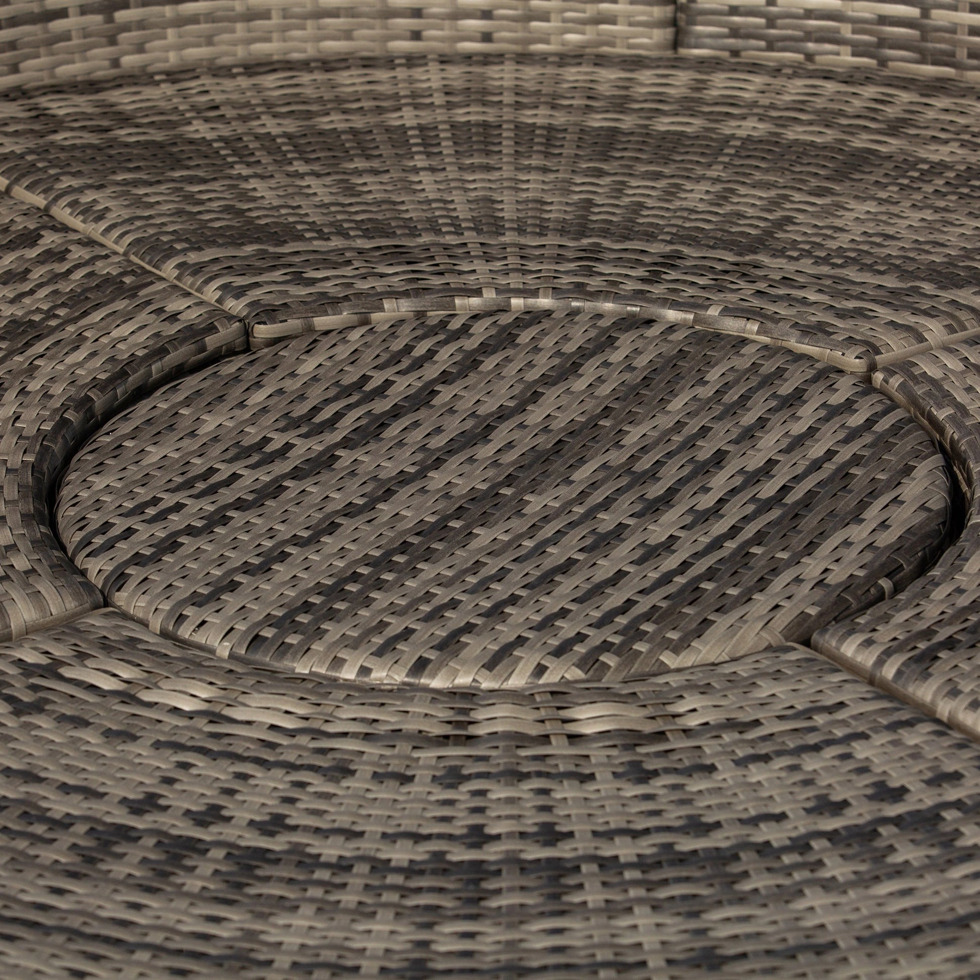 Outdoor Daybed with Canopy, PE Rattan Round Sofa, Patio Set with Cushions, Grey Daybeds at Gallery Canada