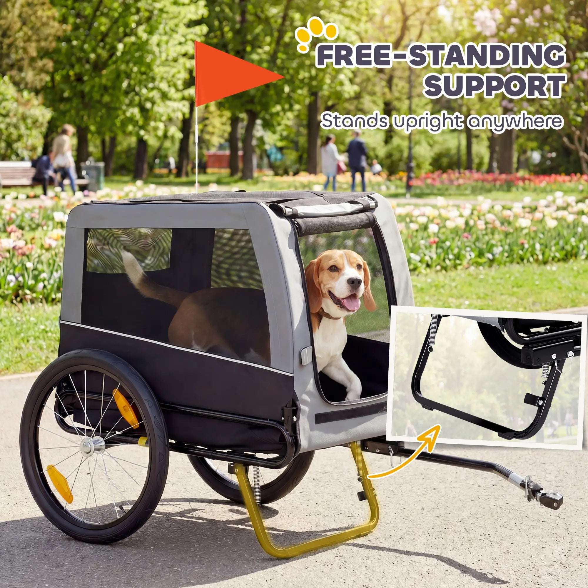 Dog Bike Trailer, Pet Cart Carrier, Large Wheels, 2 Doors Dog Bike Trailers & Strollers at Gallery Canada