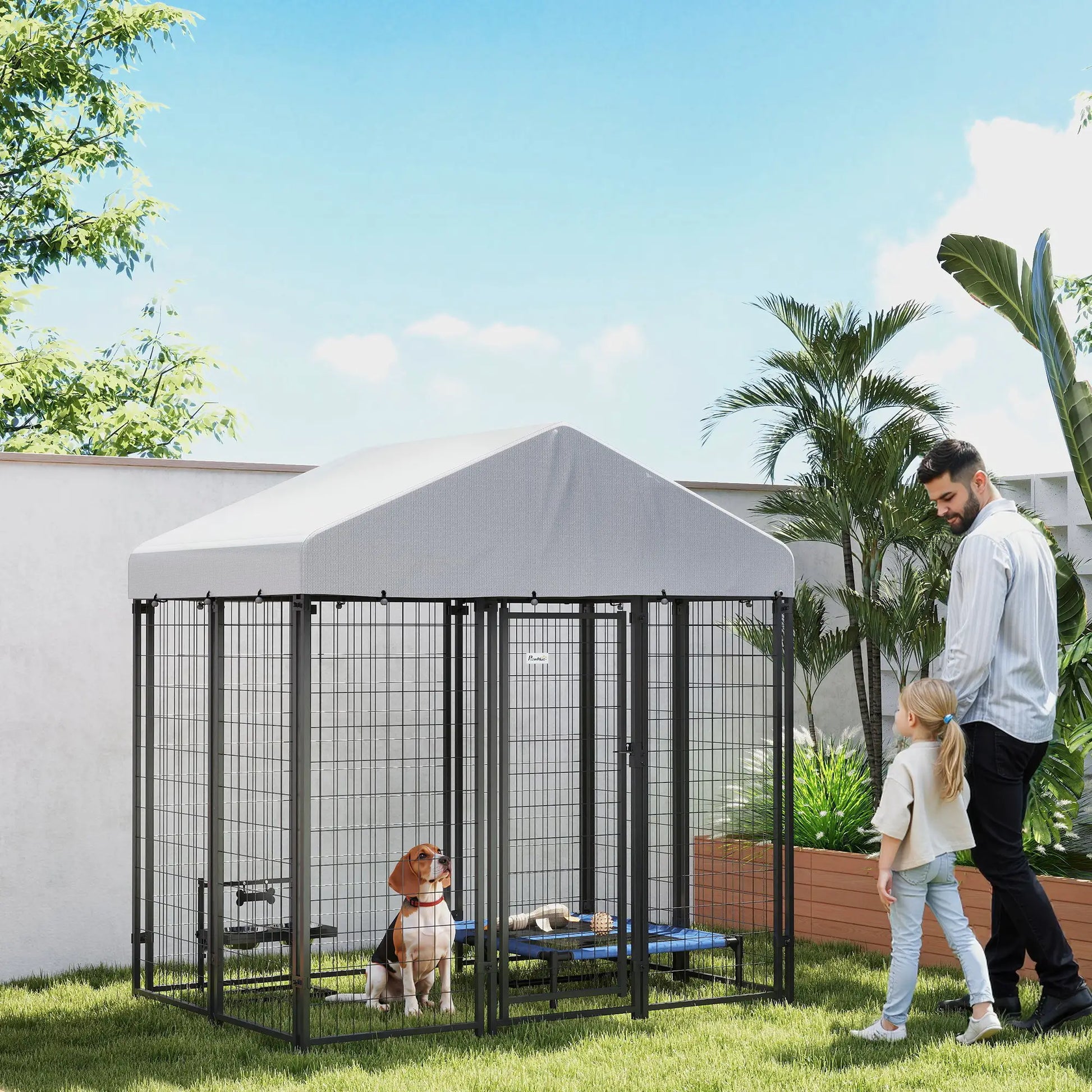 Outdoor Dog Kennel, Waterproof UV-Resistant Cover, 6 x 4 x 6 ft Houses, Kennels & Pens at Gallery Canada