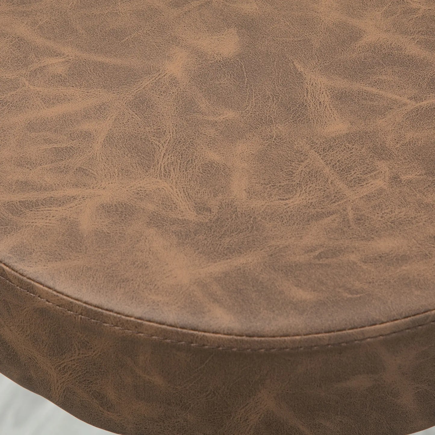 Adjustable Bar Stools Set of 2, Swivel with Footrest, PU Leather, Brown Bar Stools at Gallery Canada