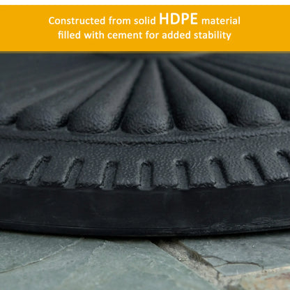 Round Cement Patio Umbrella Base Stand, Fits Φ1.4", Φ1.5", Φ2" Pole, Black Umbrella Bases at Gallery Canada