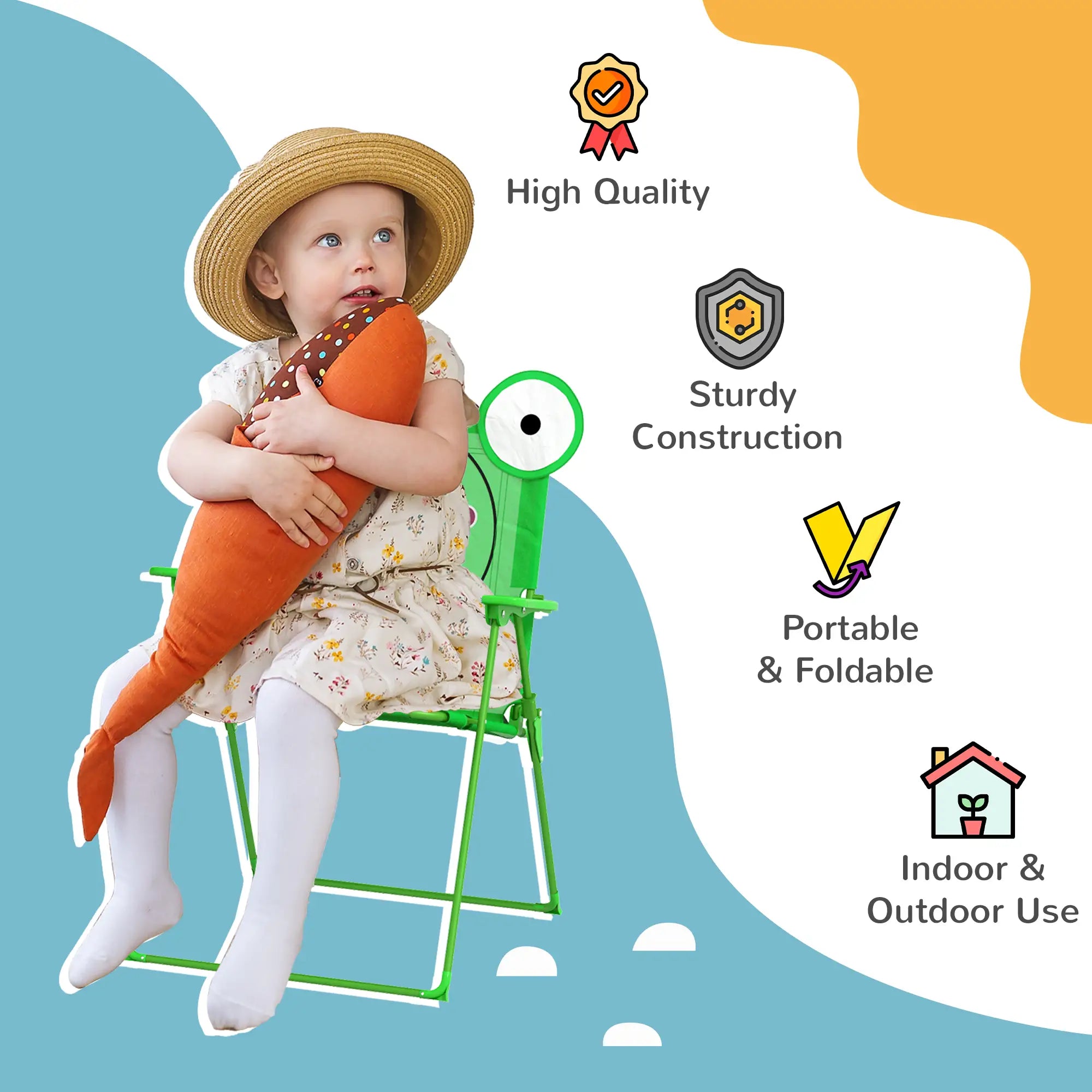 Kids Folding Picnic Table Set, Outdoor Garden, Green Kids Outdoor Furniture at Gallery Canada
