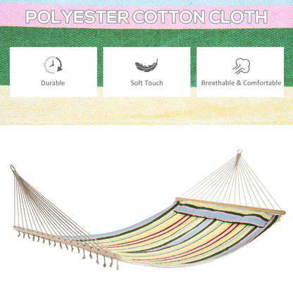 83" Patio Double Hammock, Wide Outdoor Bed, Fits 2, Red Stripe, Red Camping Hammocks at Gallery Canada