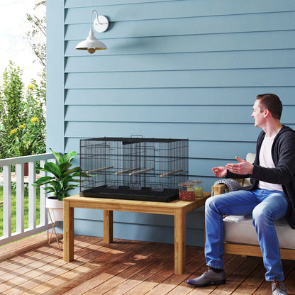 18" H Bird Cage, Large Parakeet Cage, Black