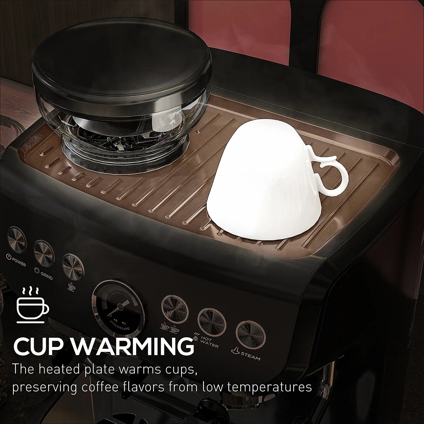 15 Bar Espresso Machine With Milk Frother & Grinder Small Kitchen Appliances at Gallery Canada