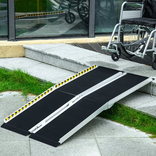 5ft Wheelchair Ramp, Non-Skid PVC, Foldable Aluminium