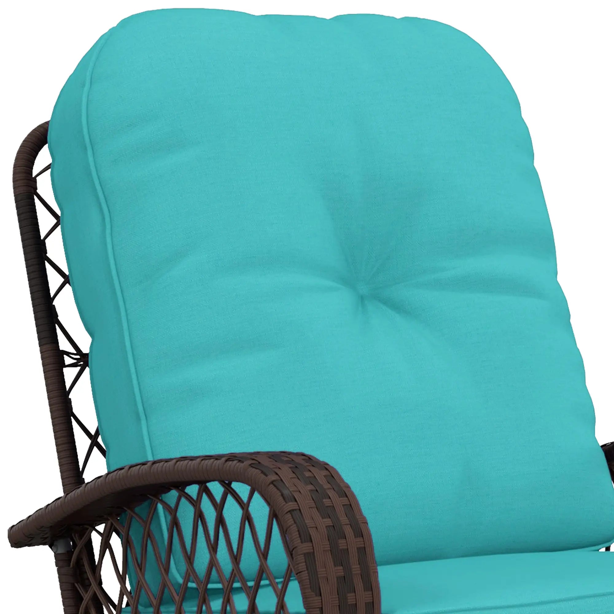 Outdoor Wicker Rattan Rocking Chair, Thick Cushions, Turquoise Outdoor Rocking Chairs at Gallery Canada