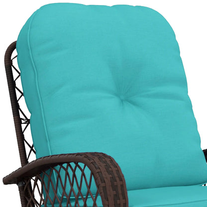 Outdoor Wicker Rattan Rocking Chair, Thick Cushions, Turquoise Outdoor Rocking Chairs at Gallery Canada