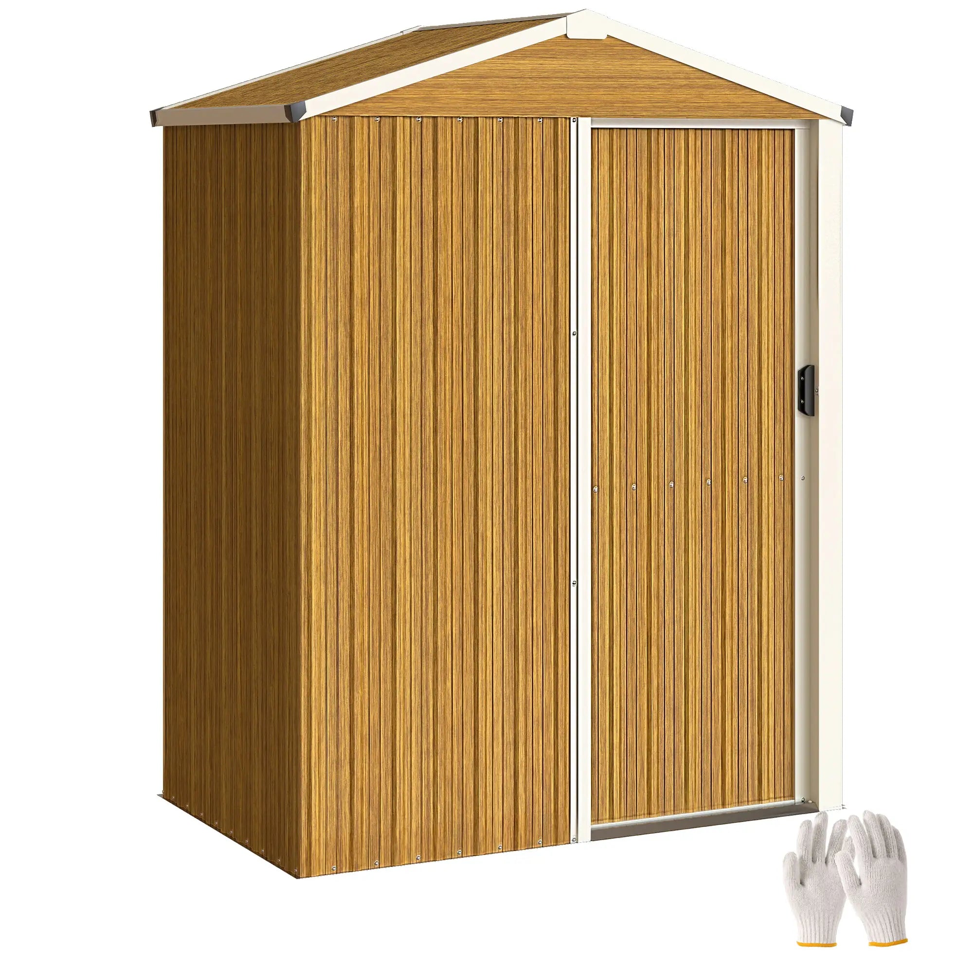4.5 x 3ft Metal Garden Shed, Waterproof Outdoor Storage, Lockable Door Sheds at Gallery Canada