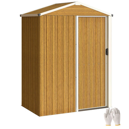4.5 x 3ft Metal Garden Shed, Waterproof Outdoor Storage, Lockable Door Sheds at Gallery Canada