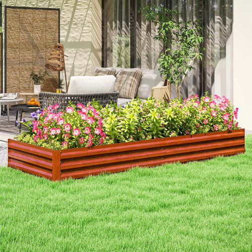 95x36x12 Galvanized Raised Garden Bed, Brown