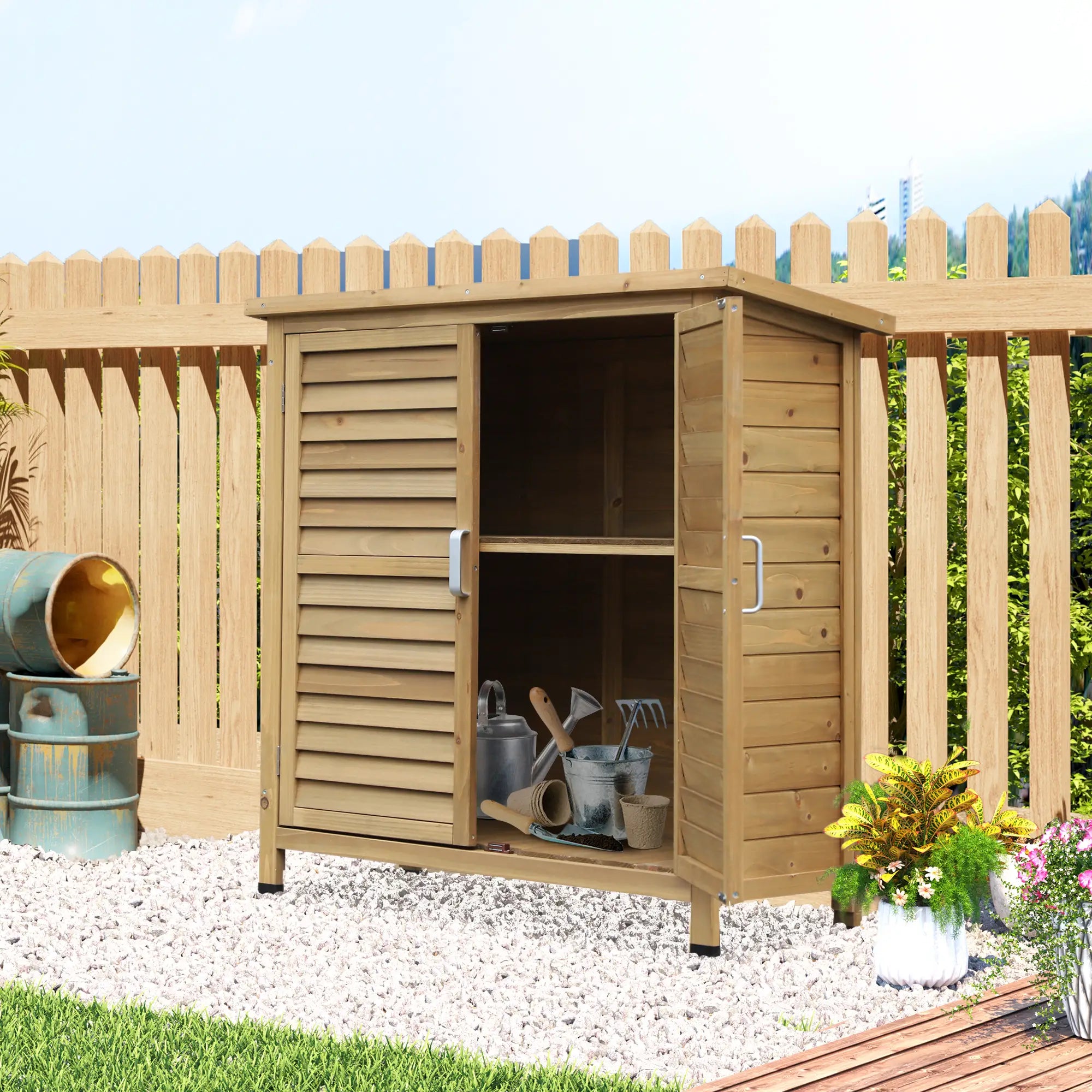Wooden Garden Storage Shed, 2 Door, 34