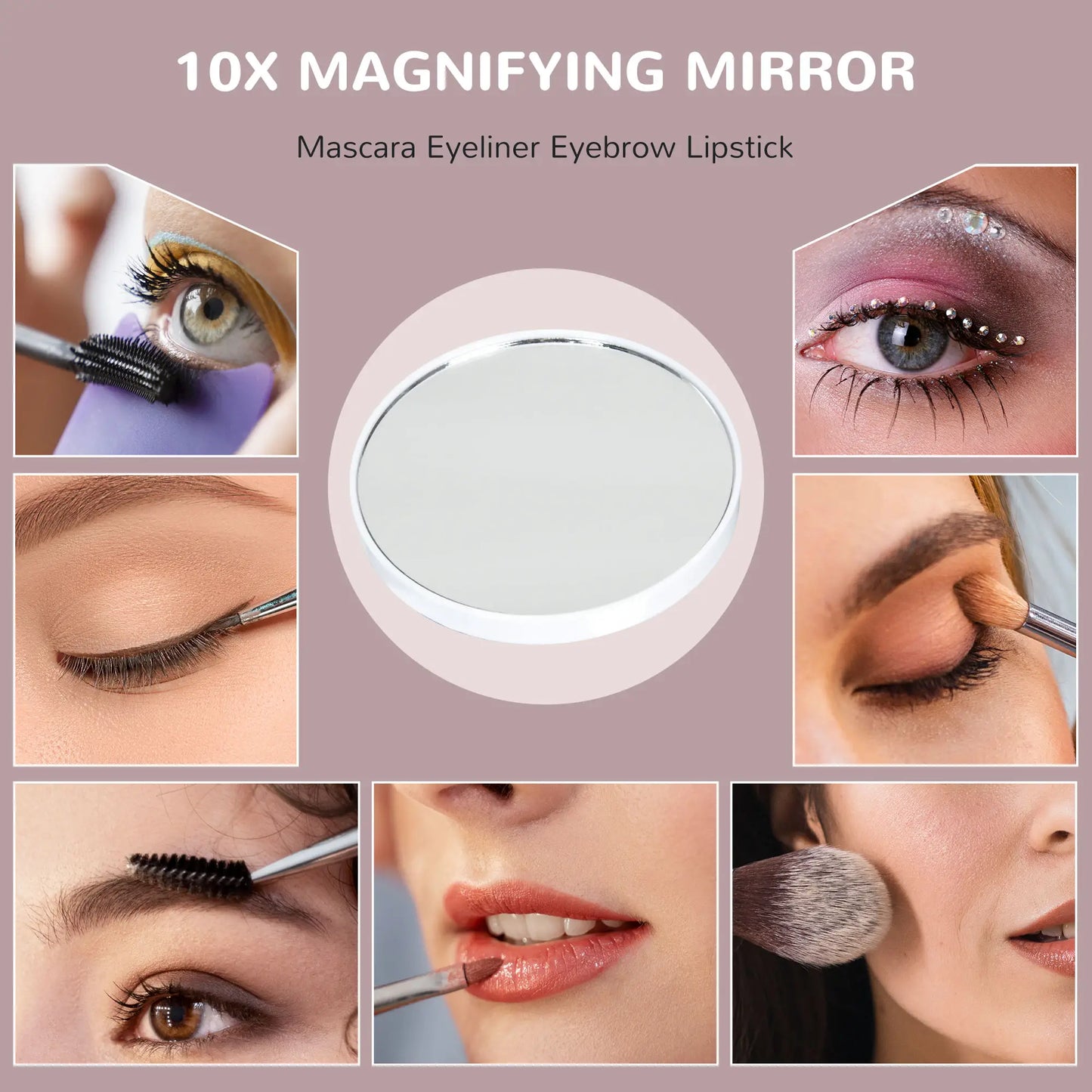 Hollywood Vanity Mirror With Lights, 31.5" x 24.4", White, 3 Colour, 10X Magnifying, USB Port, White