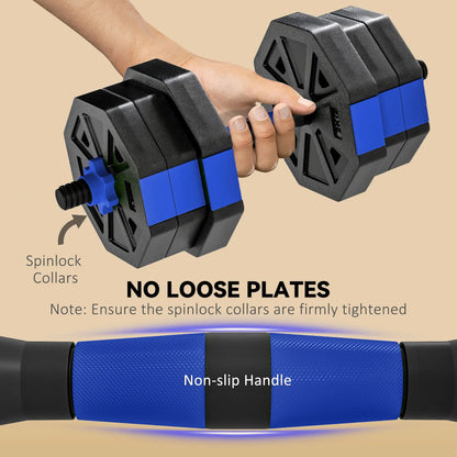 4-in-1 Adjustable Dumbbell Set, Kettlebell, Barbell, Dumbbell, 44lbs, Blue Dumbbells & Barbells at Gallery Canada