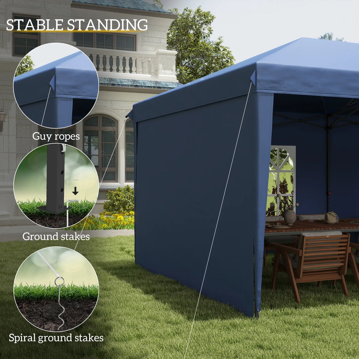 10' x 20' Pop Up Canopy Tent, Instant Shelter, Blue Pop Up Canopies at Gallery Canada