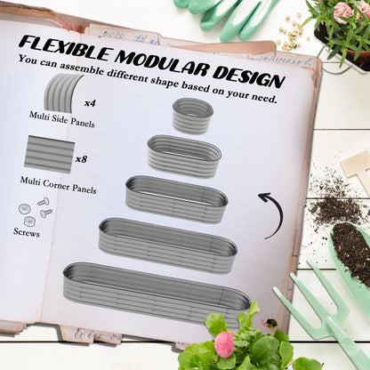 7.9 x 2 x 1ft Galvanized Raised Garden Bed, Metal Planter Box, Silver Galvanized Planter Boxes at Gallery Canada