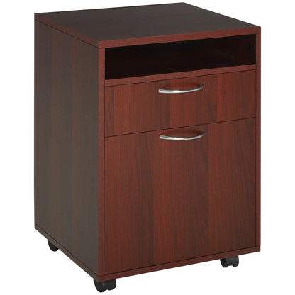 24" Small Filing Cabinet, Open Compartment, Drawer, Wheels, Espresso Office Cabinets & Cupboards Espresso at Gallery Canada
