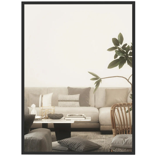 30" x 40" Black Rectangular Bathroom Mirror, Living Room Bedroom Entryway, Black