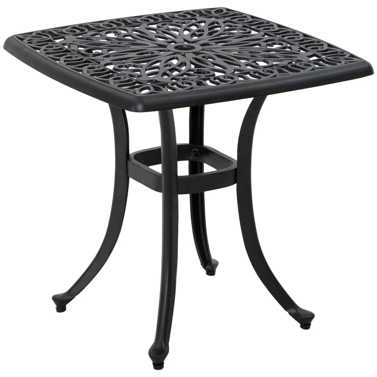21" Square Outdoor End Table, Cast Aluminum Patio Side Table, Black Patio Side Tables Black at Gallery Canada