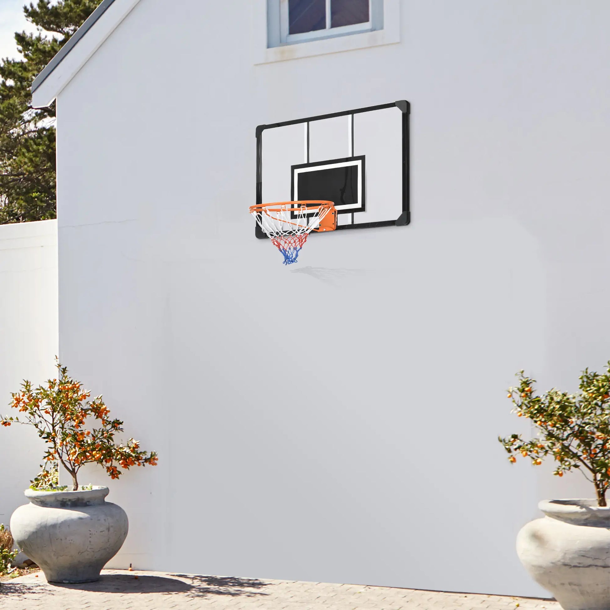 Wall Mounted Mini Basketball Hoop, 45" x 29" Backboard, Rim, All-Weather Net Basketball at Gallery Canada