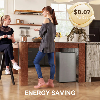 2.1 Cu. Ft. Mini Freezer, Compact Upright, Reversible Door, Removable Shelf, Adjustable Temperature, Silver Small Kitchen Appliances at Gallery Canada