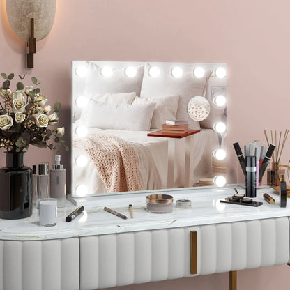Hollywood Makeup Mirror With Lights, 3 Lighting Modes, USB Charging, White Dressing & Vanity Tables at Gallery Canada