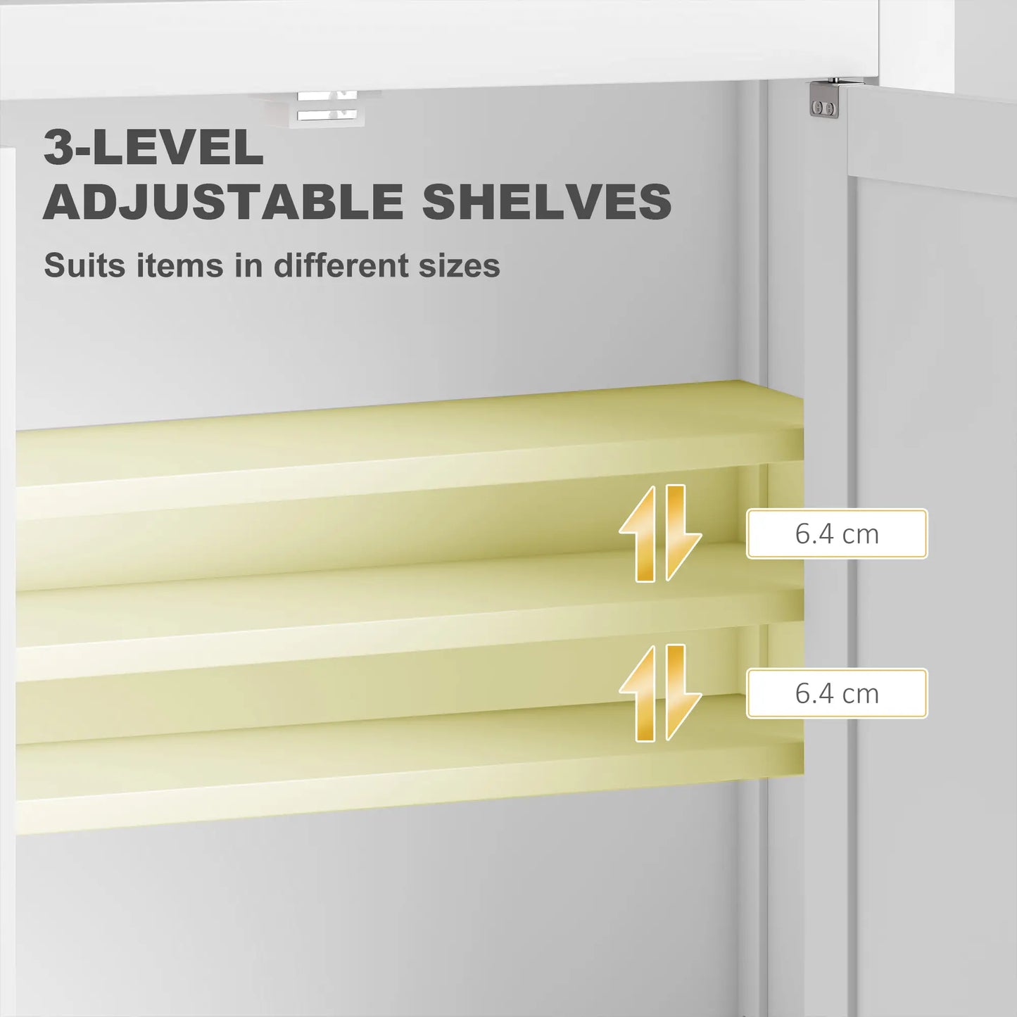 Wall Mounted Bathroom Cabinet, 2 Doors, 2 Adjustable Shelves, White Bathroom Cabinets at Gallery Canada