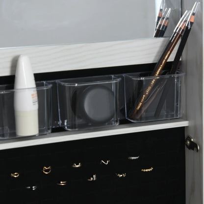 Mirror Jewelry Cabinet, Lockable Organizer with LED Lights, White Wood, White Jewelry Armoire & Jewellery Mirror Cabinets at Gallery Canada