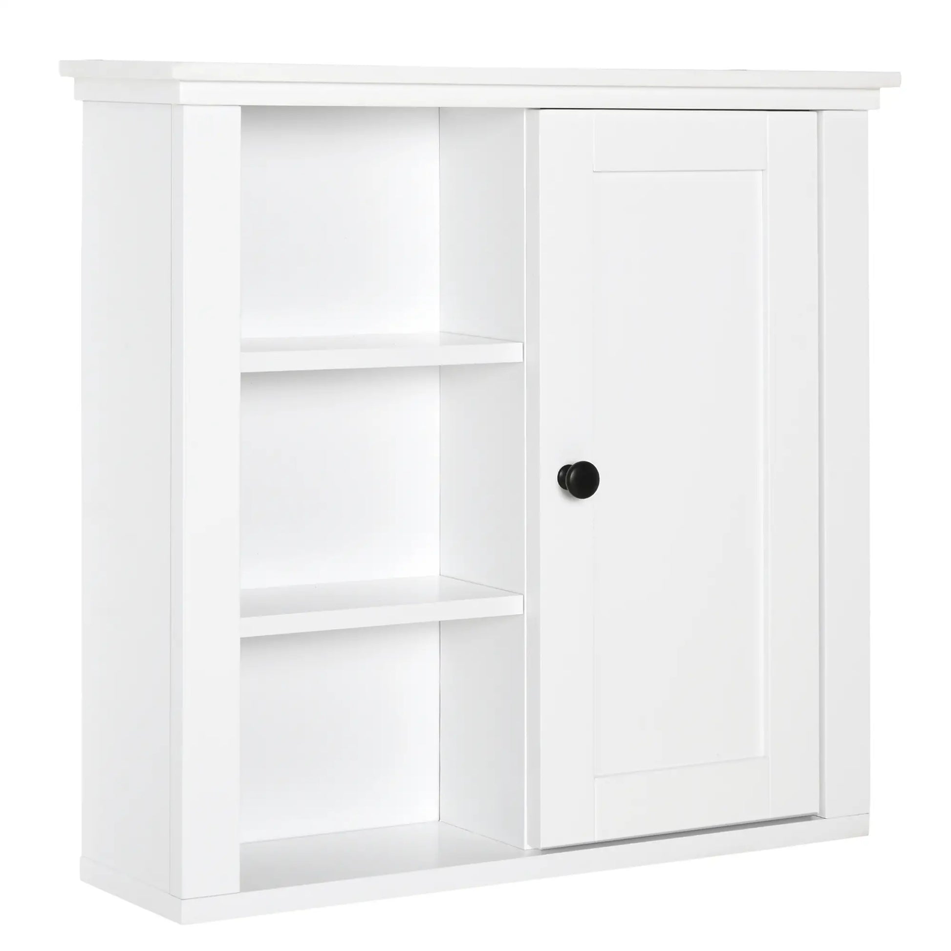 Wall Mounted Medicine Cabinet, 3 Open Shelves, Storage Cupboard, White Wall Mounted Cabinets White at Gallery Canada