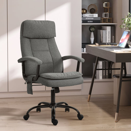 Office Chair 2-Point Massage Executive Ergonomic USB Power Adjustable Height 360° Swivel Grey - Gallery Canada