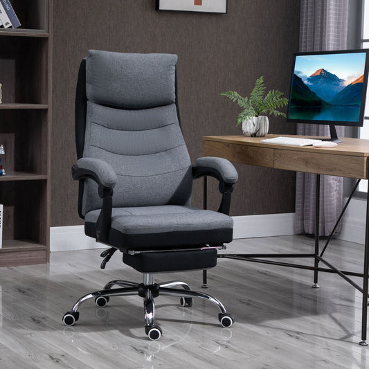 Office Chair High Back Computer Desk Chair 360° Swivel Adjustable Recliner Chair with Padded Armrest and Retractable Footrest - Gallery Canada
