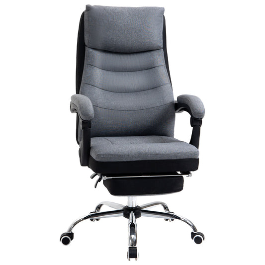 Office Chair High Back Computer Desk Chair 360° Swivel Adjustable Recliner Chair with Padded Armrest and Retractable Footrest at Gallery Canada