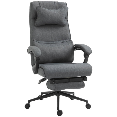 Office Recliner Chair Executive High Back Office Chair with Footrest, Grey