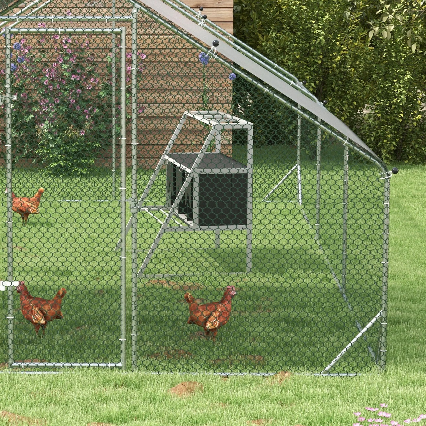 3 Compartment Chicken Nesting Box, Privacy Curtains, Perches, 6-12 Hens Chicken Coops at Gallery Canada